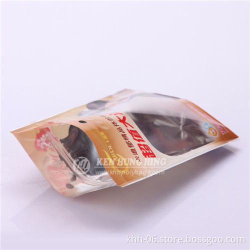 CMYK printed Stand up clear front back foil ziplock bags